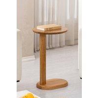 MH London Solid Mango Wood C-Shaped Side Table, End Table for Living Room & Bedroom - Nora in Amber