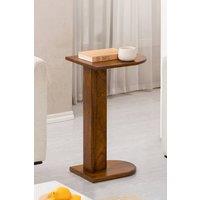 MH London Solid Mango Wood C-Shape Sofa Side Table, End Table for Living Room & Bedroom - Ivy in Walnut