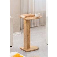 MH London Solid Mango Wood C-Shape Sofa Side Table, End Table for Living Room & Bedroom - Ivy in Natural
