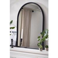 Dibor Large Black Arched Mirror Bathroom Wall Framed Mirror 80 x 60cm