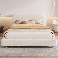 Matteo Double 4ft6 Ottoman Storage Bed Frame - Warm White Boucle Upholstered