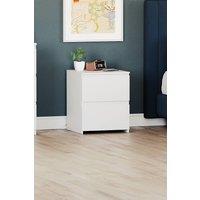 HD Designs Denver 2 Drawer Bedside Chest Of Drawers Bedroom Furniture in White