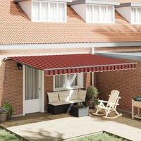 Berkfield Home Manual Retractable Awning Orange & Brown 450x350 cm