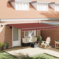 Berkfield Home Manual Retractable Awning with LED Orange & Brown 450x350 cm