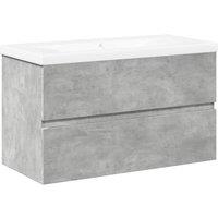 Berkfield Home 2 Piece Bathroom Furniture Set Concrete Grey Engineered Wood