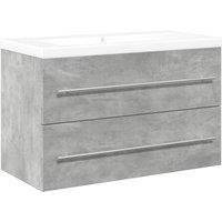 Berkfield Home 2 Piece Bathroom Furniture Set Concrete Grey Engineered Wood