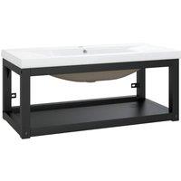 Berkfield Home Bathroom Washbasin Frame with Built-in Basin Black Iron