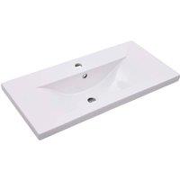 Berkfield Home Built-in Basin 81x39.5x18.5 cm Ceramic White