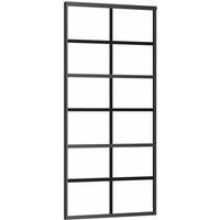 Berkfield Home Sliding Door ESG Glass & Aluminium 90x205 cm Black