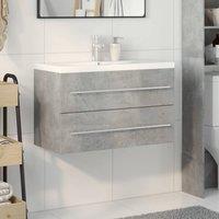 Berkfield Home Durable 2 Piece Bathroom Furniture Set Concrete Grey Engineered Wood