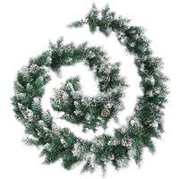 Berkfield Home Stunning Christmas Garland with LED Lights Green 5.2 m PVC