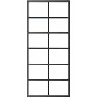 Berkfield Home Sliding Door ESG Glass & Aluminium 90x205 cm Black
