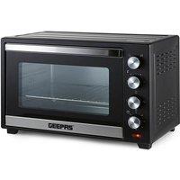 Geepas 48L Mini Oven Toaster Grill Tabletop Compact Portable Baking Cooker 2000W in Black