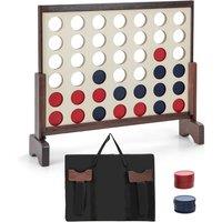 Costway 4 to Score Game Wooden 4 in a row Game Set with 42 PCS Jumbo Rings