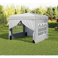 Gymax 290 x 290 cm Pop up Tent Camping Sunshade Shelter With 4 Sidewalls in White