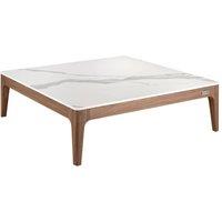 Angel Cerda Square Coffee Table 100x100x30 cm White Porcelain in Brown | Size: 100 x 100 x 30 cm