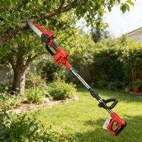 Ventryn 2-in-1 Cordless Pole Saw 8 Mini Chainsaw w/2 Batteries in Red