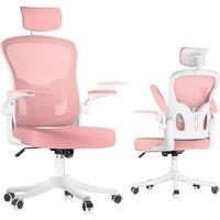 Gartistgo Ergonomic Mesh Office Chair with Adjustable Headrest & Lumbar Support in Pink