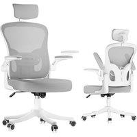 Gartistgo Ergonomic Mesh Office Chair with Adjustable Headrest & Lumbar Support in Grey