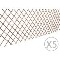 Berkfield Home Willow Trellis Fence 5 pcs 180x90 cm in Brown