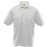 Ultimate Clothing Collection Men's UCC 50 50 Heavyweight Plain Pique Short Sleeve Polo Shirt in White | Size: 5XL