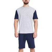 Smart Living Men's Luxury Contrast Tee & Short-Leg Bottom Pyjama Set for Comfort | Size: Small
