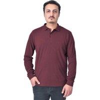 Smart Living Men's Classic Long Sleeve Polo Shirt for Casual & Sports Wear in Burgundy | Size: XL