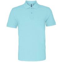 Asquith & Fox Men's Plain Short Sleeve Polo Shirt in Bright Blue | Size: Large