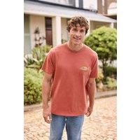 Animal Men's 'Chase' Graphic Cotton Casual Short Sleeve Lightweight Top in Burnt Orange | Size: XL
