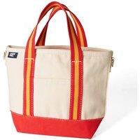 Lands' End Women's Small Zip Top Canvas Tote Bag in Cream