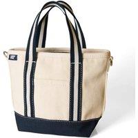 Lands' End Women's Small Zip Top Canvas Tote Bag in Natural