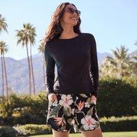 Lands' End Women's Board Shorts - with Swim Briefs in True Black | Size: 20