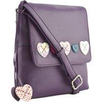 Mala leather Women's The Anishka Lucy Hearts Small Flapper Crossbody in Purple