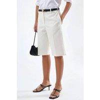 Hiccup Women's Straight Fit Bermuda Shorts (w/out Belt) in White | Size: XS