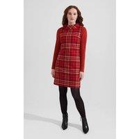 Hobbs London Women's Mila Sleeveless Check Dress in Scarlet | Size: 18