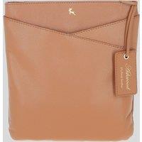 Ashwood Leather Women's 'Curvo' Real Leather Crossbody Bag in Camel