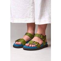 Moshulu Women's 'Newark 2' Colourful leather buckle sandals in Green | Size: 7