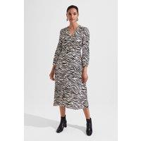 Hobbs London Women's Indria V-Neck Midi Dress in Ivory | Size: 8