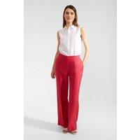 Hobbs London Women's Mirabel Wide-Leg Linen Trousers in Cerise | Size: 14