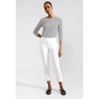 Hobbs London Women's Giselle Capri Cropped Trousers in White | Size: 16