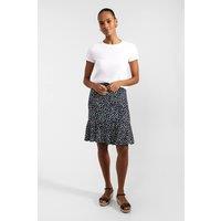 Hobbs London Women's Margot Mid-Rise Ruffle Hem A-Line Skirt in Dark Navy | Size: 20