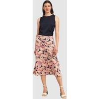 Hobbs London Women's Maynard High Waist Midi Skirt in Dusty Pink | Size: 14