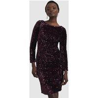 Hobbs London Women's Sawyer Sequin Dress in Aubergine | Size: 14