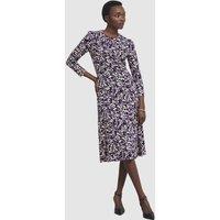 Hobbs London Women's Paige Jersey Midi Dress in Aubergine | Size: 18