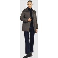 Hobbs London Women's Flora Funnel Collar Puffer Coat in Dark Brown | Size: 16
