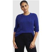 Hobbs London Women's Lulu Wave Knit Jumper in Cobalt | Size: Small