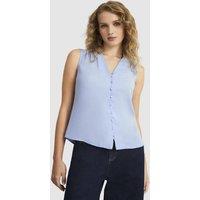 Hobbs London Women's Maria V-Neck Sleeveless Blouse in Baby Blue | Size: 22