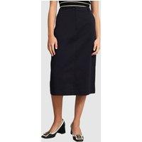 Hobbs London Women's Hana Midi Pencil Skirt in Dark Navy | Size: 8