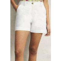 Hobbs London Women's Reena Mid Rise Shorts in White | Size: 16