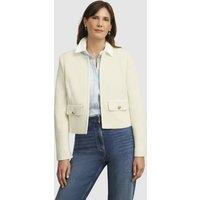 Hobbs London Women's Hattie Cropped Cotton Blend Tweed Jacket in Off-White | Size: 18